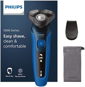 Philips Series 5000 Elektrischer Nass- und Trockenrasierer S5466/18, Leistungsstarke & sanfte Rasur, SteelPrecision-Schersystem, flexible 360° Scherköpfe, 60 Min. Laufzeit