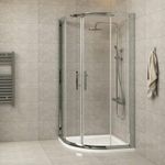 700 x 700 mm Quadrant Shower Enclosure with Tray Double Sliding Cubicle Door 6mm Safety Tempered Glass