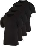 4 Pack: Mens Big and Tall Short Sleeve Shirts Compression Base Layer Thermal Undershirt Slimming Black Active Athletic T-Shirt Dry Fit Workout Sports Rashguard Gym Running King Size Top- Set 1, 5XLT