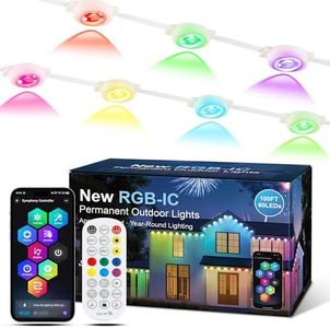 Briteglotec Permanent Outdoor Lights for House, 60 LED 100ft RGBIC Eaves Lighting, Year-Round Smart Lights for Patio Decor & Outdoor Parties, Game Day, Easter, Holiday Decor