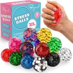 Stress Balls for Adults - 18 Pack | Fidget Toys | XL Stress Balls - Squishy Ball, Goody Bag Stuffers, Squishy Fidget Toys | Anxiety Relief Calming Tool | Stress Ball for Autism & ADD/ADHD, Assorted