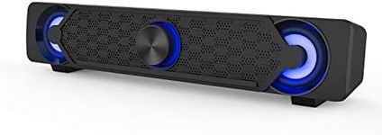 Computer Speakers,Smalodi PC Speaker Mini Led Soundbar Cool Design Perfect for Gaming Laptop Desktop Notebook