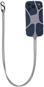 Pulpo Safety Cell Phone Lanyard Grey Fits Smartphones 6.1 to 6.8” - Anti Theft Phone Strap for Men & Women, Lanyards for Phones, Hiking Phone Holder & Cellphone Lanyard, Silicone Crossbody Straps