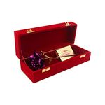 Lavanaya Silver Artificial Rose And Gift Box (Purple, Gold, 1 Piece)