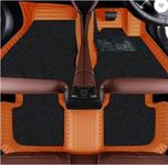 Premium 12D Car Foot Mat for Hyundai Grand I 10 Nios | Luxury Leather | Double Layered | Waterproof and Washable | Custom Fit | Detachable Grass Mat | Tan
