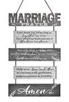 Buecasa Marriage Rustic Sign with 5pcs Panels Strung Together - Bridal Shower Gift for Couples Wife Husband - Christian Religious Inspiring Home Decor Newlywed