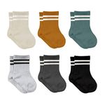 bistyle Baby Grip Ankle Socks 6 Pairs | Newborn Infant Toddlers Socks Organic Cotton | Kids Boys Girls Ankle Socks (as8, age, 6_months, 12_months, Mustard (Striped))