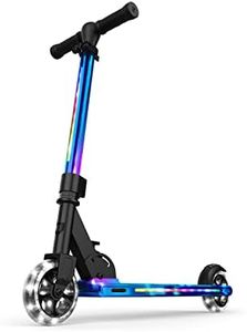 Jetson Electric Bike Mars Kids Light-Up Folding Kick Scooter | Includes LED Lights on Stem & Deck | LED Light-Up Wheels | Adjustable Handlebar| Easy-Folding Mechanism, Ages 5+, Iridescent