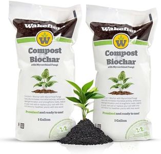 Wakefield Compost + Biochar with Mycorrhizal Fungi – Premium Aged Organic Compost with Mycorrhizal Fungi, Blended with 100% Biochar – 1 Gallon - Pack of 2