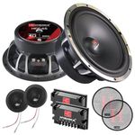 H YANKA 6.5 Component Car Speakers, 550 Watt Pro Car Audio 4 Ohms Stereo Door Speakers Perfect for Upgrading Any Car Stereo System Includes a Pair of Midrange Woofers,Tweeters, and Crossovers（Pair）