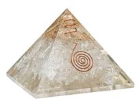 Orgone Pyramid with Clear Quartz Crystal and Healing Coil Quartz Point - Natural Healing Stones Orgonite Energy Generator for Yoga Meditation