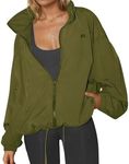 Yousify Womens Waterproof Rain Jackets Lightweight Zip Up Raincoat Outdoor Hiking Hooded Windbreaker with Pocket