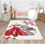 Evolur Home Pink Dress Vanity Nursery Rug 70" x52” in Multicolor