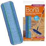 Bona OxyPower Microfibre Deep Cleaning Pad, for Wood and Hard-Surface Floors, fits Bona Family of Mops, 1 Count (Pack of 1), Blue/Green