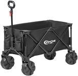 Portal Folding Wagon Collapsible Utility Outdoor Cart, Black