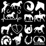 GORGECRAFT 4 Sheets Horse Heartbeat Decal Horseshoe Car Decal Self Adhesive Reflective Sticker Wall Decal Waterproof Automotive Exterior Decoration for SUV Truck Motorcycle, Silver