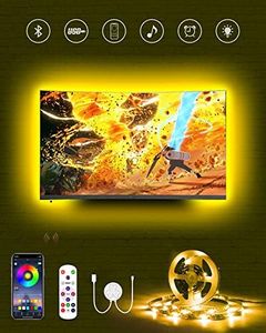 TV LED Backlight,11.5FT LED Strip Lights for TV 50-55inch, Bluetooth App Control with Remote, USB Powered RGB Light Strips Music Sync Color Changing Bias Lighting for PC Monitor Gaming Room