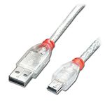 Lindy 0.2 m USB 2.0 Type A to Mini-B Cable - Transparent