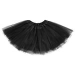 Simplicity Baby Cute Tulle Tutu Skirt for Dress Up and Fairy Costumes, Baby (6-18 mos), Black