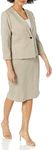 Le Suit Women's Jacket/Skirt Suit, Taupe Heather, 16