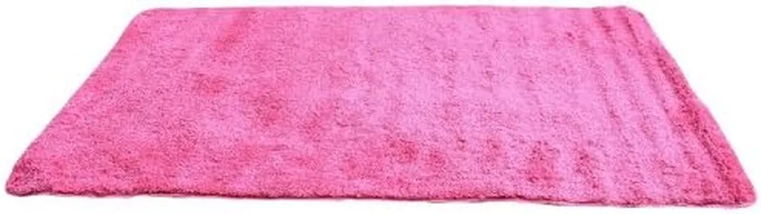 Tache 31 x 48 Inches Low Pile Absorbent Skid Resistant Colorful Solid Hot Pink Microfiber All Area Bathroom Rugs Mats