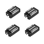 Coavoo 4Pcs HGH15 Bearing Blocks, 15mm HG15 Linear Motion Ball Bearing Carriage Slider Sliding CA Blocks for Square Linear Slide Guide Guideway Rail HGH15 HGR15 as CNC Kit Part Replacement