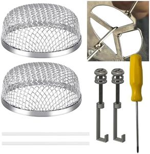 PRO-RVER RV Furnace Vent Screen 2 Pack, Stainless Steel Mesh, C-Hook Lock & Silicone Seal, Flying Insect Bug Cover for Water Heater Vent [ Patent-Pending ] (2.8 Round 2set)