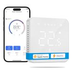 Meross Smart Thermostat for Electric Underfloor Heating, Programmable and Multi-room Control, Hubless, Voice/Remote Control, Compatible with Apple HomeKit, Amazon Alexa, Google Assistant White