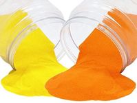 Shubh Sanskar Rangoli Colour Powder Yellow and Orange 250 Gram Each Diwali Decoration Items Floor Art Rang for Home Navratri Pongal Pooja Mandir Decor (Pack of 2 Colors)