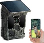 VOOPEAK Solar Trail Cameras 46MP 4K UHD 30FPS, Bluetooth WiFi Trail Camera 0.1s Trigger Time with 120° Detection Angle Night Vision Motion Activated IP66 Waterproof for Wildlife Monitoring