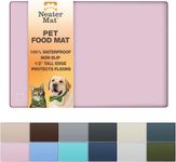 Neater Pet Brands Neater Mat - Waterproof Silicone Pet Bowls Mat - Protect Floors from Food & Water (Light Pink, 32" x 24" Silicone)
