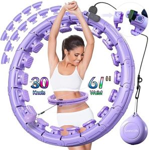 Leann L!fe U1-30 Knots Waist 56”, Magnetic Lock Smart Weighted Hula Hoop for Adults Weight Loss, Infinity Hoop Plus Size, Children Adult Home Outdoors, Fitness Exercise, Abdominal Toner,Light Purple