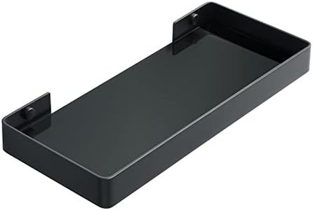 Alise Glass Bathroom Shelf,Black 11.8 Inch Rectangular Floating Shelves for Bathroom, Showers, Vanities, Kitchens,SUS304 Stainless Steel Glass Shelf for Toilet Room Decoration