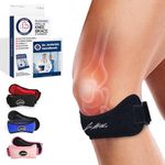 Dr. Arthritis Doctor Developed Patella Tendon Strap & Doctor Handbook - Knee Strap, Brace for Patellar Tendonitis (Jumper’s Knee), Pfps (Runner’s Knee), Itbs, Chondromalacia (Black, Single)