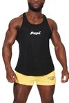 JJ Malibu Men's Dri-Fit Pop Color T-Back Gym Stringer Tank Top,Papi,Small