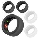 PEUTIER 4pcs Silicone Ring Cover Compatible with Oura Ring Gen 3, Round Ring Case Elastic Ring Protection Smart Ring Protector Sleeve Accessories for Oura Ring Working Out (S for 6/7/8/9/10)