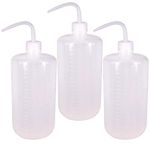 Belinlen 3Pcs 1000ml(33oz) Plastic Safety Lab Wash Bottle, Plastic Squeeze Bottle with Scale Labels and Narrow Mouth, Watering Bottle for Chemistry, Industry, Lab & Gardening(LDPE)