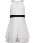 Calvin Klein Girls' Legacy Party Dress, Fit and Flare Silhouette Special Occasion, White/Scuba, 8