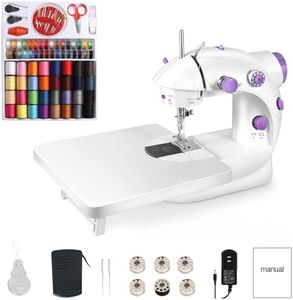 LetCart 202A small sewing machine with extension plate, electric mini sewing machine for domestic use, 99-piece set (purple)