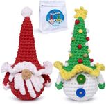 NestledCrafts Crochet Kits, Complete Crochet Kits for Beginners and Adult, Beginners Crochet Kit Christmas, Santa Claus, Christmas Tree, Soft Yarn, Knitting Set, Step-by-Step Video Instruction