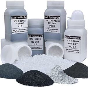 HDongany Rock Tumbler Grit Kit- 4 Steps Grit with Plastic Tumbling Filler Media Non-Abrasive for Tumbling Stones Compatible with Any Brand Tumbler Stone Polisher Plastic