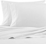 Nautica - Twin Sheets, Cotton Percale Bedding Set, Dorm Room Essentials (Solid White, Twin)