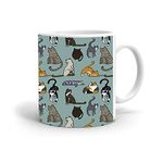 Kesri Gifts Cat Theme Printed Tea Coffee Ceramic Mug (325 ml, Multicolor)