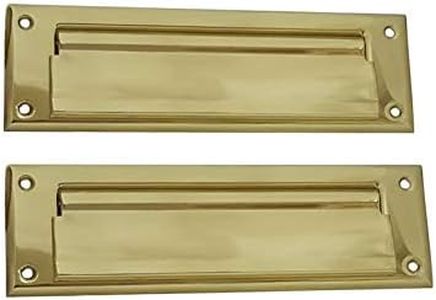 QCAA Solid Brass Mail Slot, with Solid Brass Interior Back Plate, 10" x 3", Polished Brass, 1 Pack, Made in Taiwan