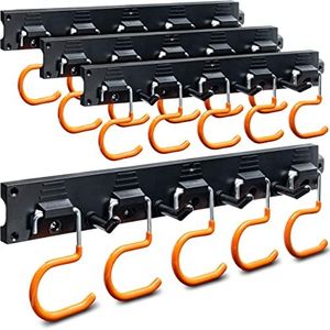 TURAKOS Support outils jardin - 4 x 40cm - porte outils de jardin mural en gomme antidérapant - crochet mural garage