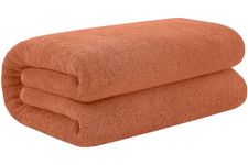 Dan River 100% Cotton Luxury Oversized Bath Towel 40”x80” Clearance Pack of 1 – 600 GSM Highly Absorbent & Quick Dry Extra-Large Bath Sheet for Bathroom, Hotel, Spa, Beach, Pool, Gym in Orange Rust