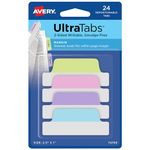 Avery Margin Ultra Tabs, 2.5" x 1", 24 Repositionable Tabs, Two-Side Writable, Pastel Blue/Pink/Purple (74769)