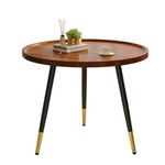 SAYGOER Round Coffee Table Small Modern Coffee Tables Mid Century Accent Sofa Table for Small Space Center Table for Living Room Home Office Easy Assembly, Dark Brown