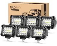 NAOEVO 4 inch LED Pod Lights, LED Fog/Driving/Off Road Lights LED Light Bar with Spot Flood Combo, LED Cube Work Lights for Truck Boat ATV UTV, 6 Pcs (White)