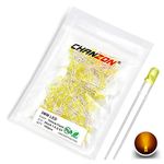 Chanzon 100 pcs 3mm Blinking Yellow LED Diode Lights 1.5Hz Flashing (Diffused Lens Frosted Round DC 2V 20mA) Bright Lighting Bulb Lamps Electronics Components Indicator Light Emitting Diodes